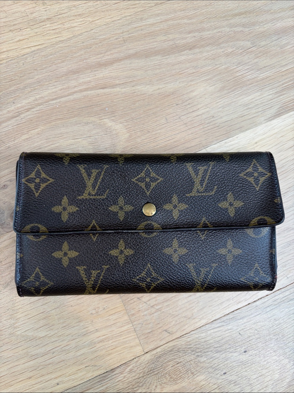Louis Vuitton Monogram Canvas Trifold Wallet in Brown and Gold